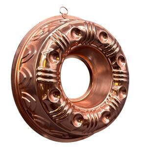 VTG Copper Jello Mold 3.5 Cup Bundt Cake Pan Wall Hanging Kitchen Decor